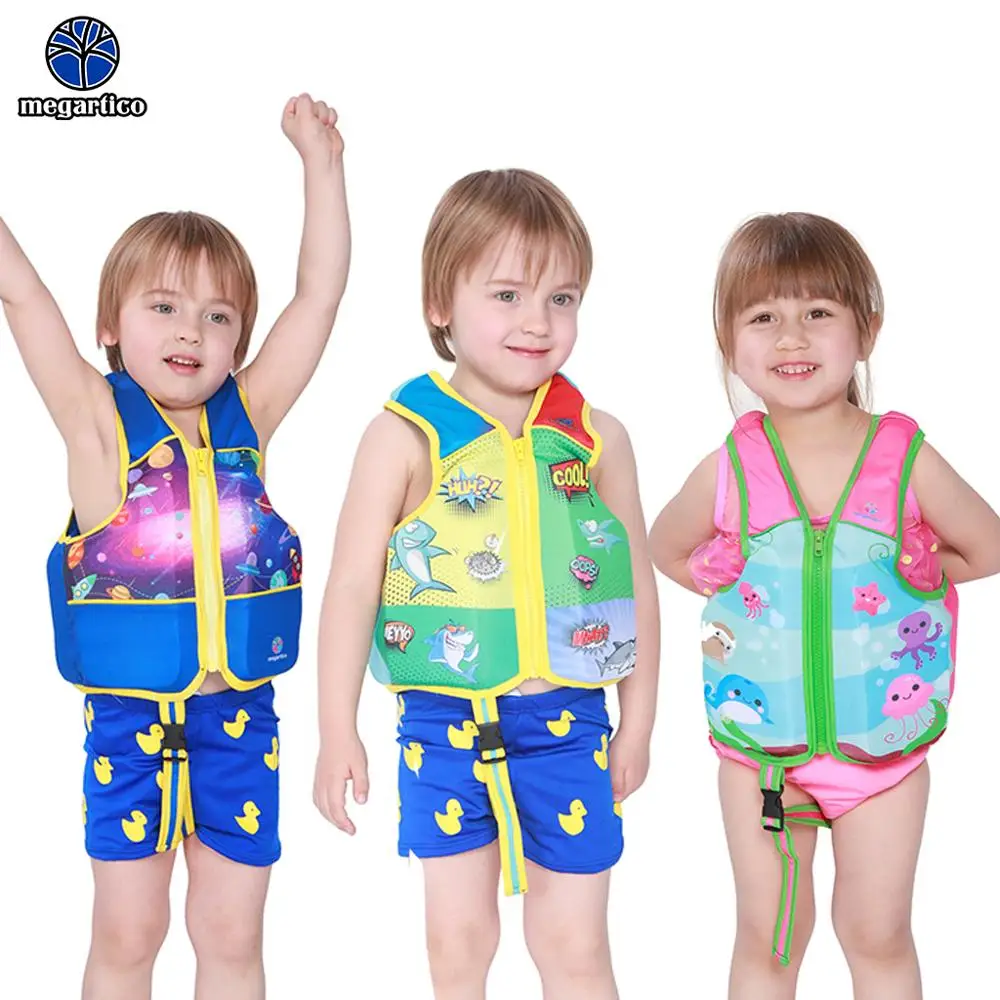 Megartico 1-6 Years Children Swim Vest Kids Safety Life Jacket Baby Toddler Swimming Training Kayak Beach Watersports Swimwear