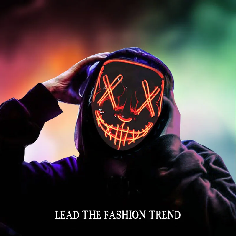 Неоновая светодиодная Маска Судная ночь