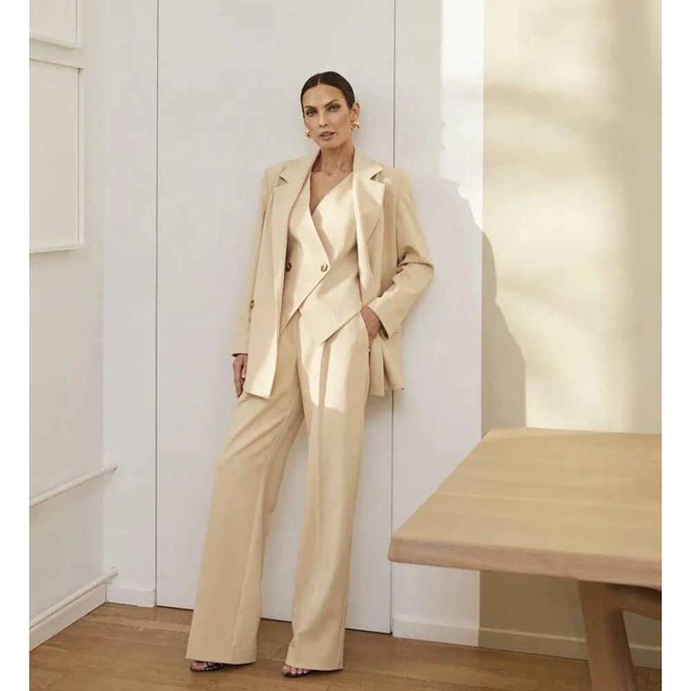 Модный женский комплект брюк новый из трех предметов (пиджак + брюки жилет) conjuntos