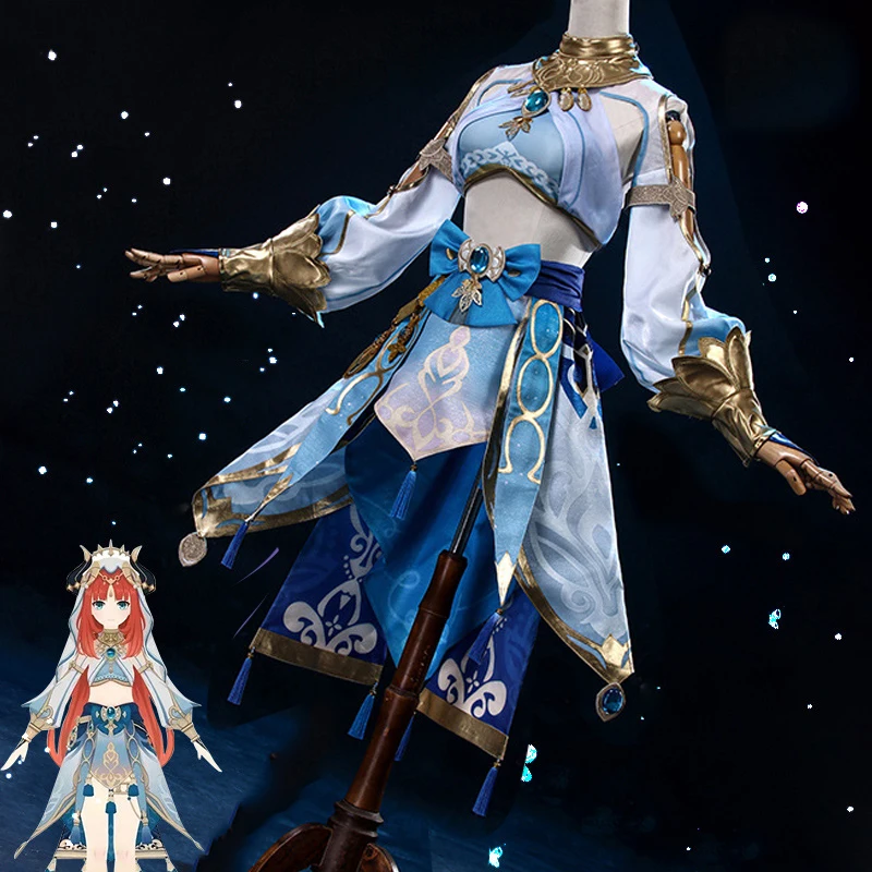

Игровой костюм Genshin Impact Nilou для косплея, парик, обувь, Хэллоуин, термостойкий синтетический костюм Pre стильные парики для женщин и девушек