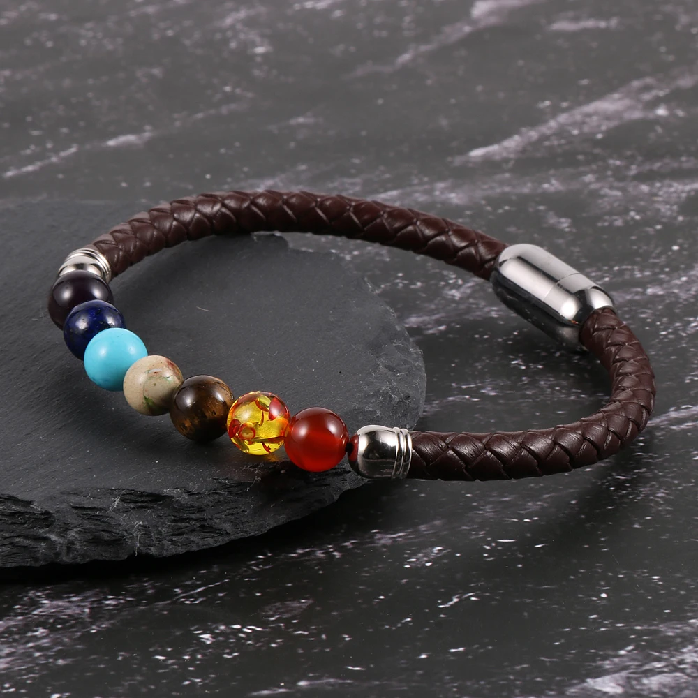 Мужские и женские браслеты из натурального камня 7 чакр для йоги радиестезии