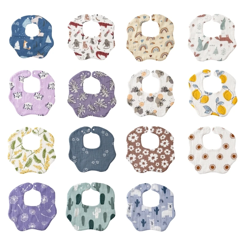 

Baby Bib for Eating Newborn Drool Bib Saliva Towel Bandana Burp Cloth Neck Scarf Infant Unisex Gauze Cotton Teething Bib
