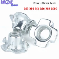 zinc plated four claws nut speaker t nut blind pronged insert tee nut furniture hardware m3 m4 m5 m6 m8 m10