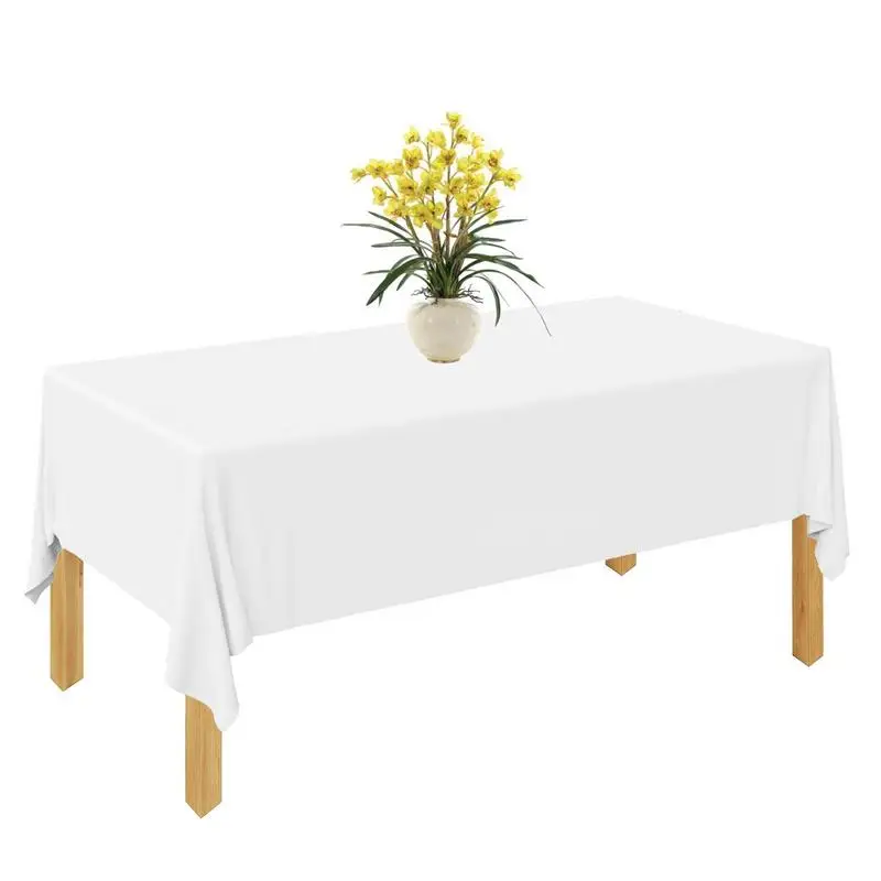 

Washable Polyester Tablecloth Party Table Cover Rectangular Decorative Fabric Table Cover For Dining Table Buffet Parties And