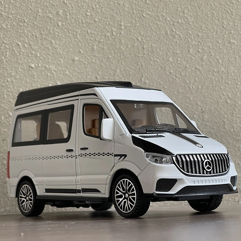 

1:24 Benzs Sprinter MPV Alloy Car Model Diecast Metal Toy Bus Car Model Sound And Light High Simulation Collection Kids Toy Gift