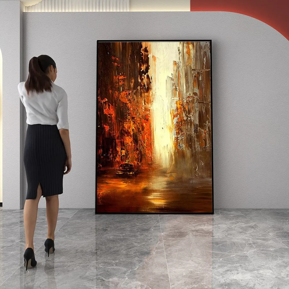 

Bstract Building Oil Painting Oil Painting Without Frame Handmade On Canvas Hanging For Living Dinner Room Washroom Art