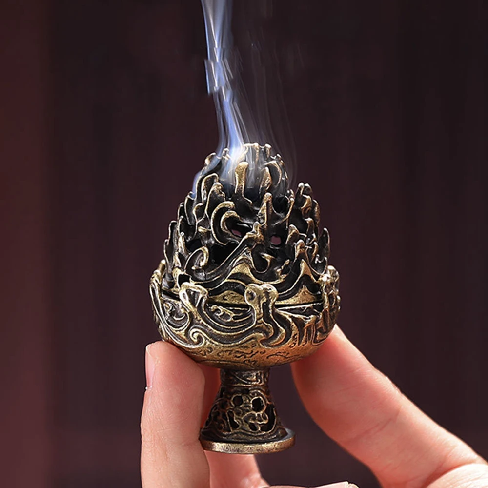 

Mini Metal Incense Burner Living Room Incense Holder Handhold Oud Burner