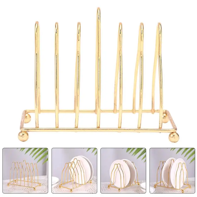 

Dish Rack Plate Holder Organizer Drainer Kitchen Drying Stand Pot Cabinet Sink Board Lid Shelf Countertop Chopping Metal Cutlery