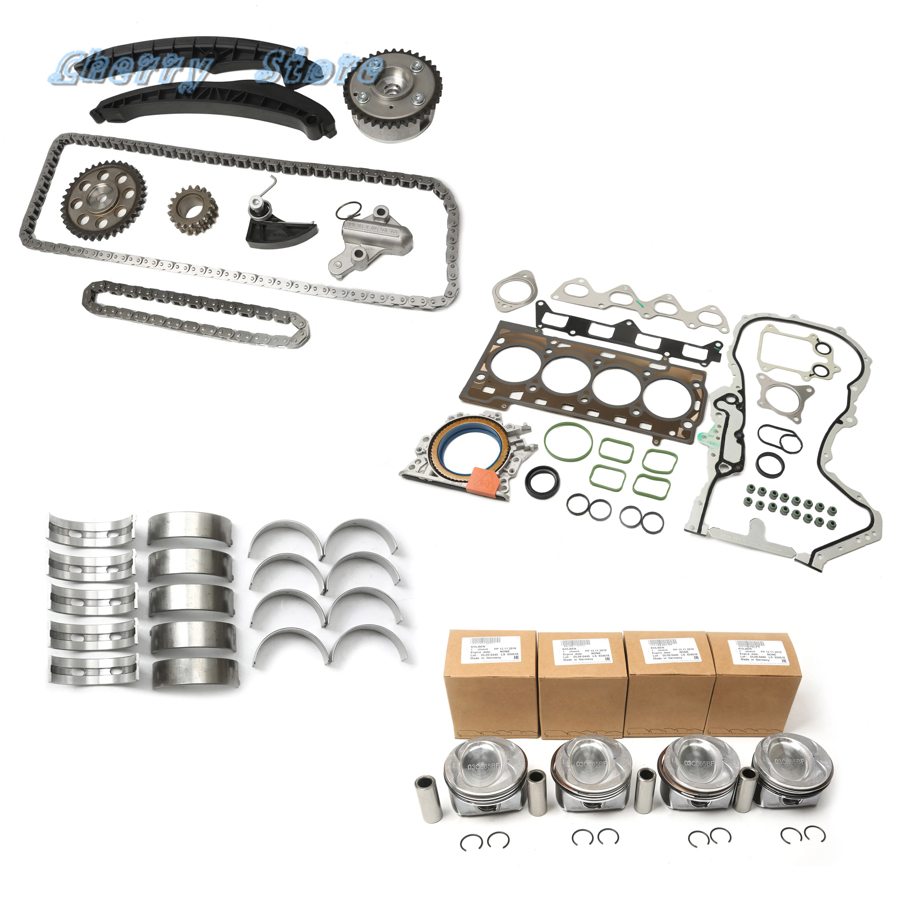 

036105561C Piston Engine Gaskets Seals Repair Crankshaft Timing system For Audi A1 VW Golf Jetta MK5 Tiguan Passat 1.4TSI