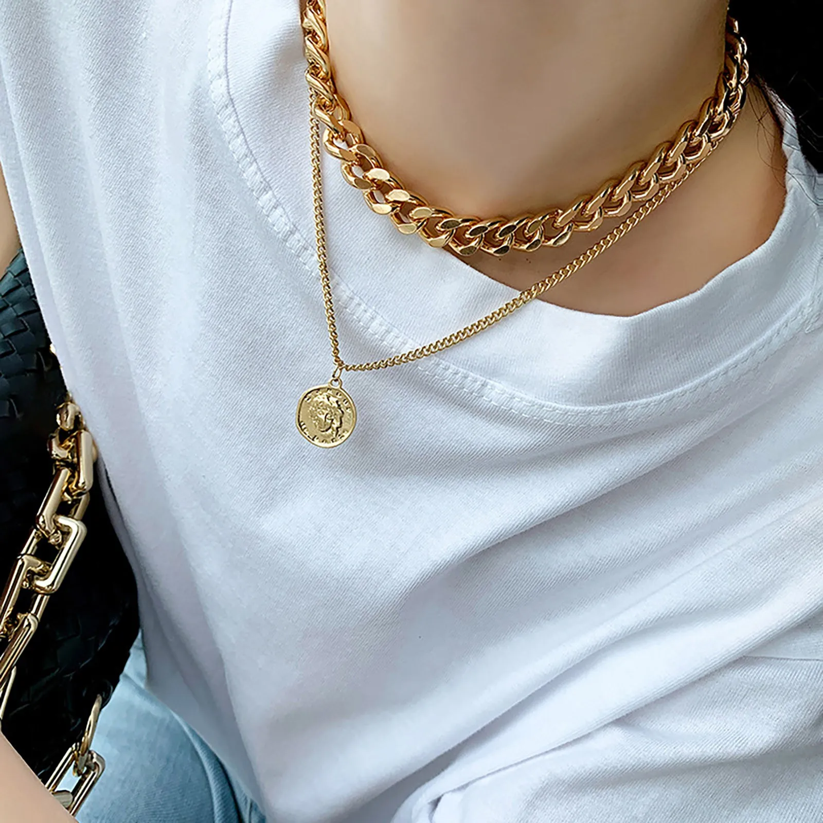 Изящное розовое ожерелье индивидуальная розовая Золотая цепочка простой и