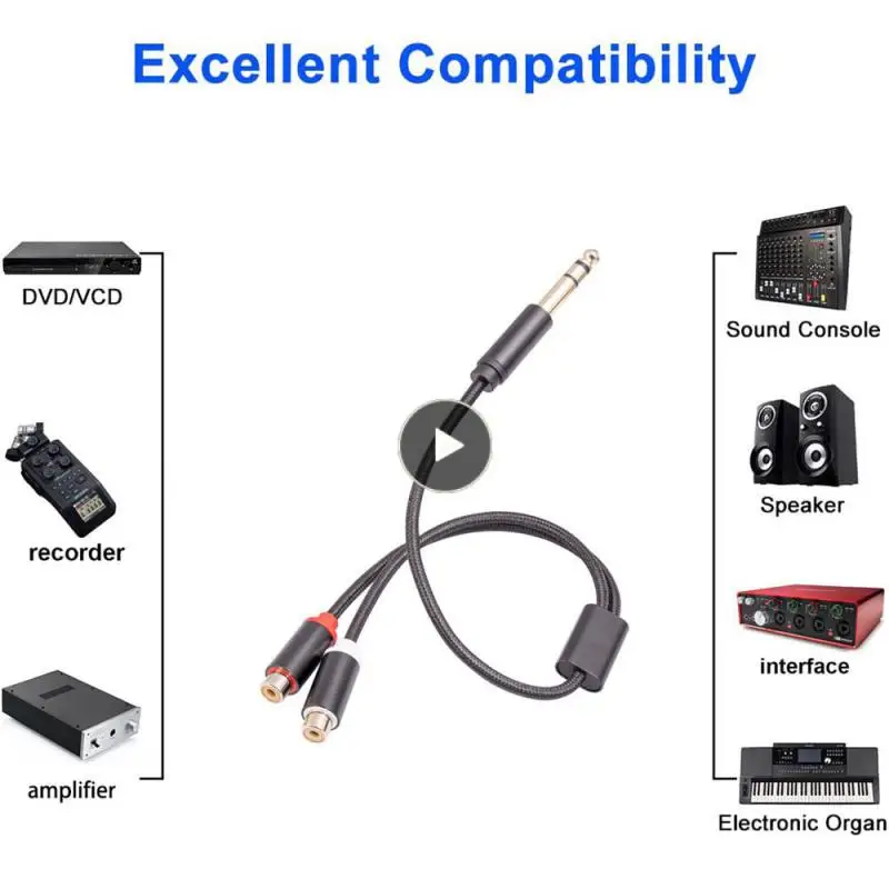 

Black Adapter High Quality Hifi Audio Cable 0. 3712 Jack Stereo Audio Cable Speaker Accessories Dual Rca Audio Cable
