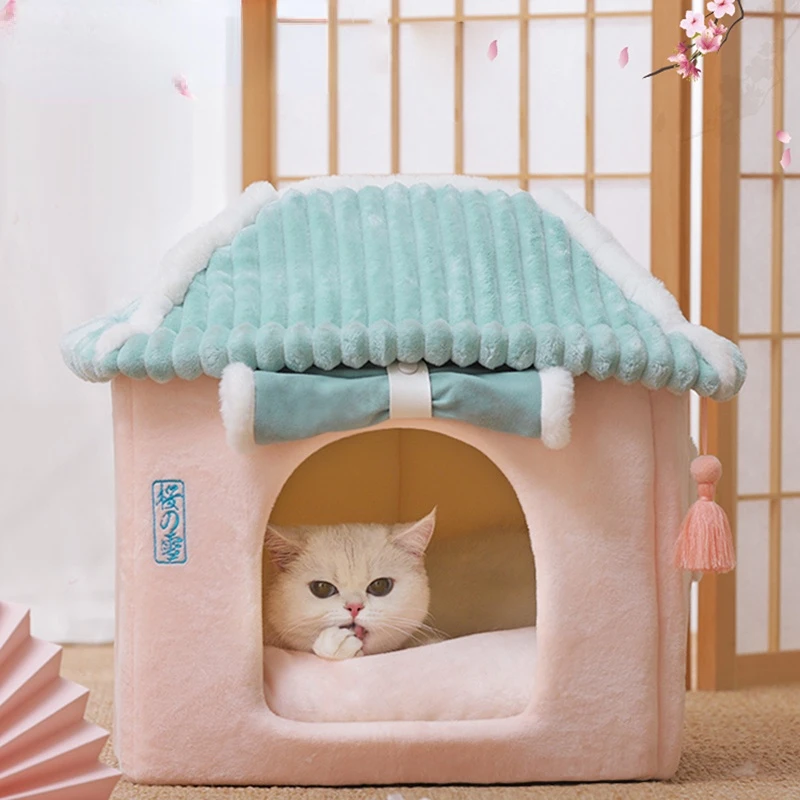 

Winter Cozy Pet House Dog Cat Soft Nest Kennel Sleeping Cave For Kitty Dog Puppy Warm Tents Removable Bed Nest For Chihuahua