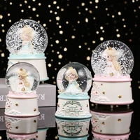 fantasy fairy tale princess 45 mini crystal ball castle luminous glass cover resin desktop decoration girls gift