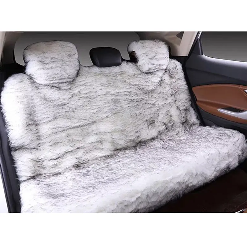 Car Seat Cover Faux Fur Warm Car Seat Cover Faux Plush Black Cute Fundas Coche Asiento Universal Decorative Accessories