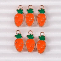 10pcs 7x15mm cute enamel small food carrot charms pendants for making necklaces earrings diy handmade bracelets jewelry findings