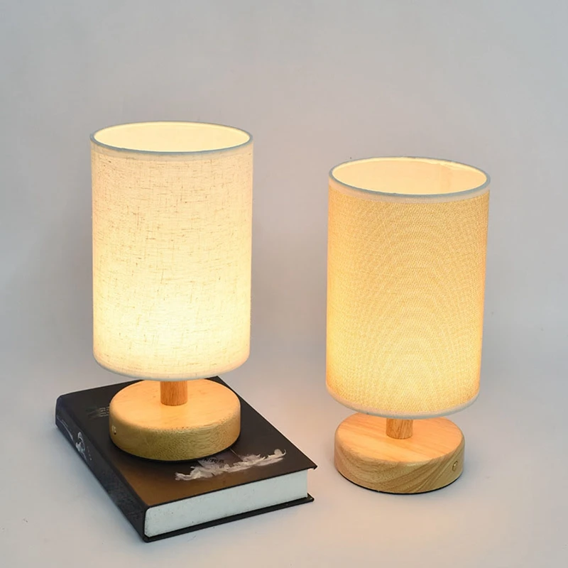 

Simple Nordic Bedroom Table Lamp Eye Protection Bedside Lamp Charging Intelligent LED Custom Creative Cloth Cover Lamp