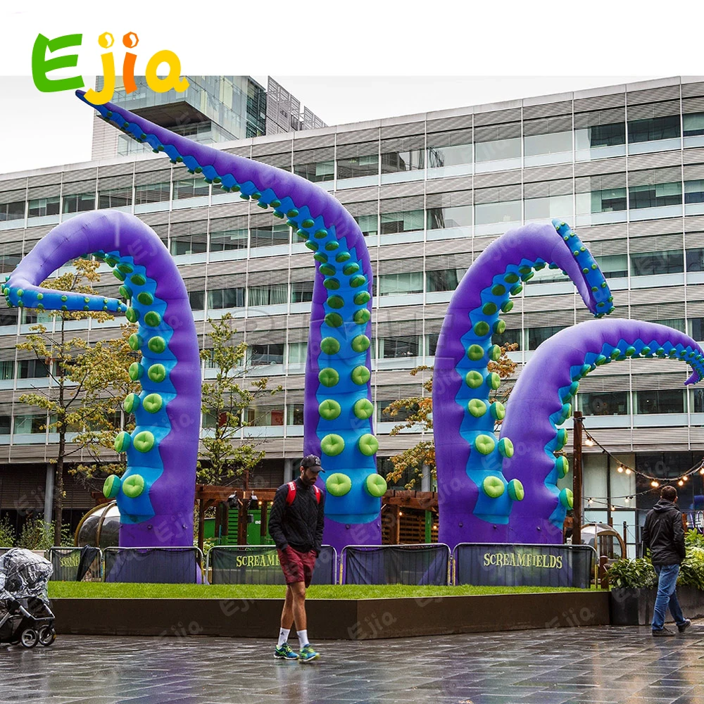 Customized Advertising Inflatable Halloween Octopus Tentacles Building Decoration Giant Inflatable Octopus Tentacl For festival