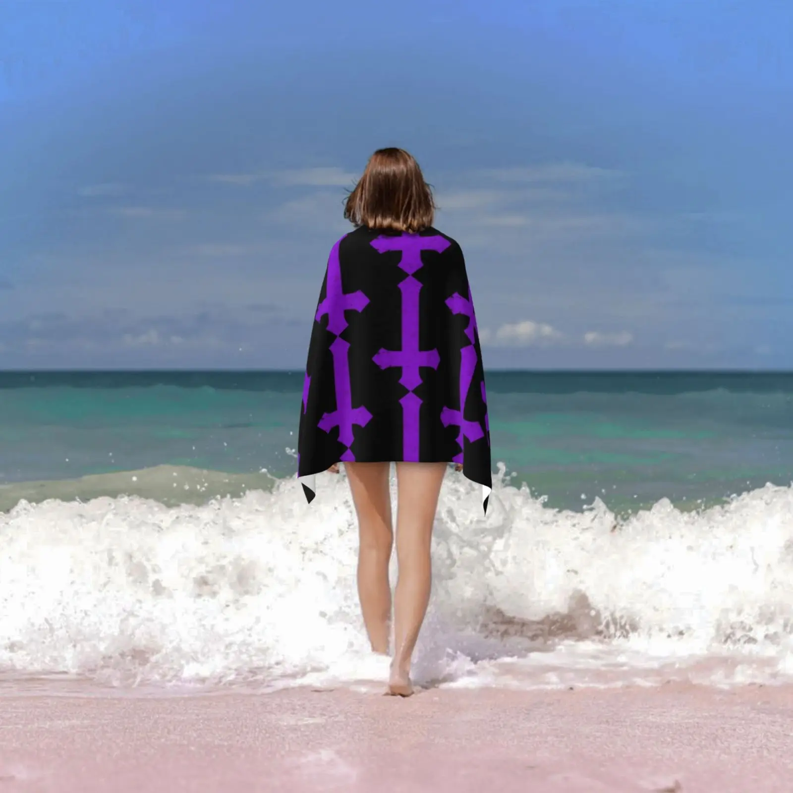 Женское банное полотенце Пляжная Подушка 739 перевернутая Женская светящаяся