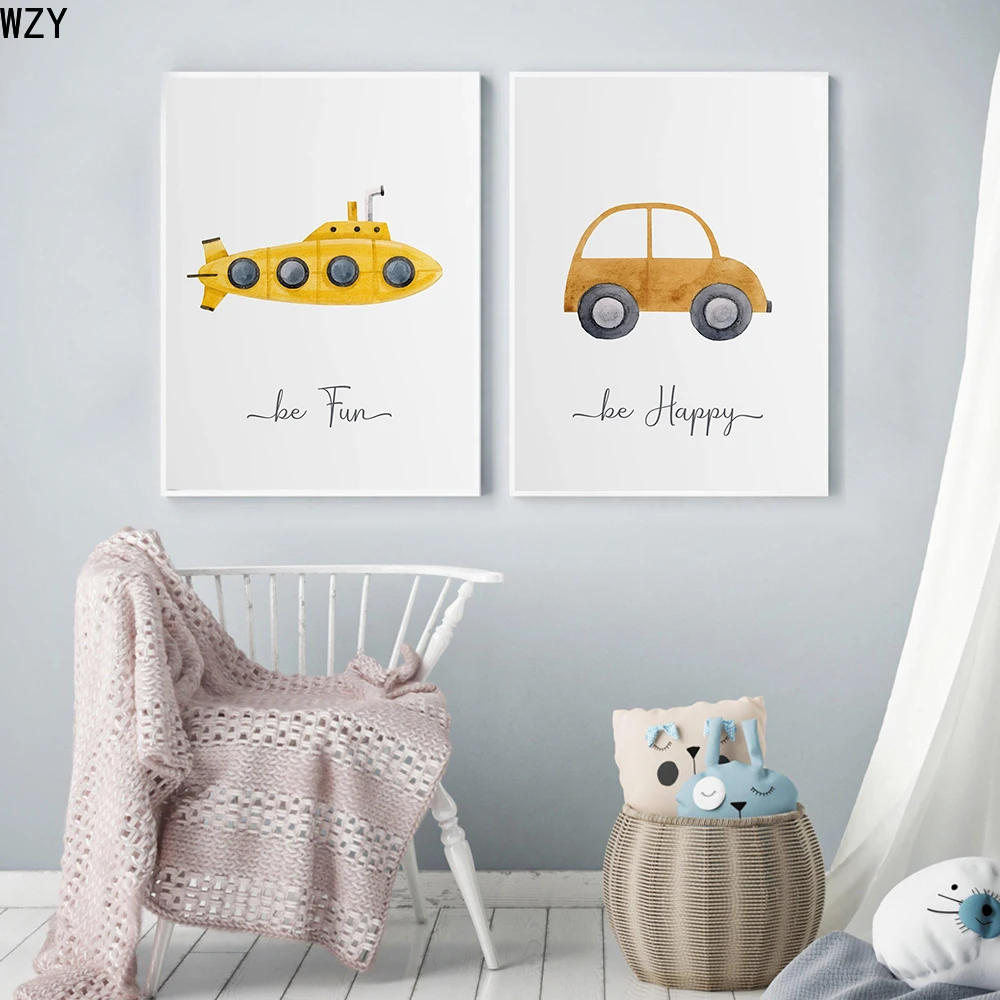 Самолет автомобиль вдохновляющая Цитата ребенка плакат для детской Печать на