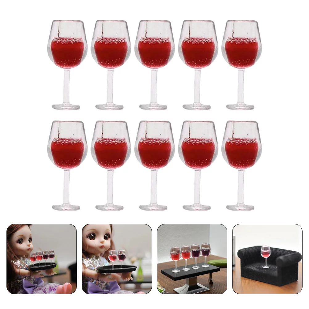 

10Pcs House Glasses Miniature Glasses Glasses Decor Miniature Champagne Flute for Kid