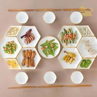 dining japanese plate set luxury tableware geometry platter dinner set creative simple modern pratos de jantar dinner plates