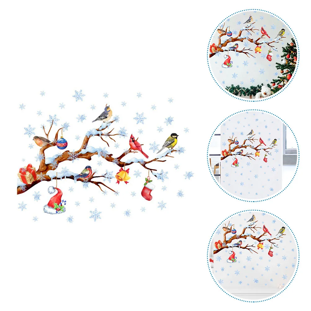 

Christmas Window Stickers Clingswall Cardinal Showcase Decals Decor Decorations Decal Decorative Sticker Diy Snowflakespvc