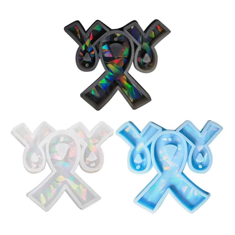 

XXFD Pendant Mold Clay Molds Ribbon Tie Shape Keychain Moulds with Holes Silicone Material Perfect Gift for Hand-Making Lover