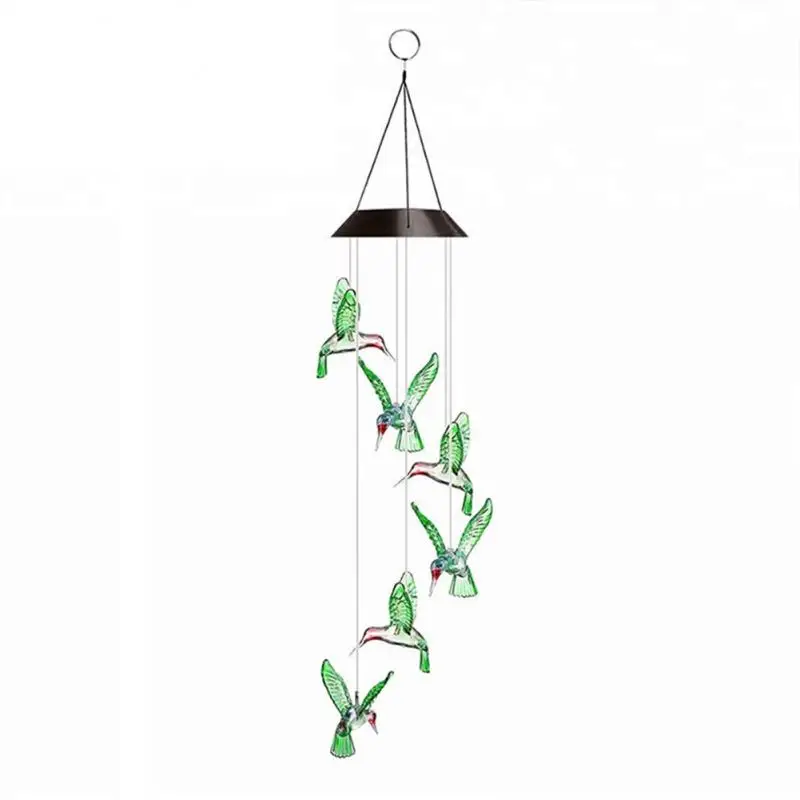 

Многофункциональные ветряные колокольчики, внешняя фотолампа, аккумуляторная лампа для сада, лампа для Колибри, 4-цветная Светодиодная лампа