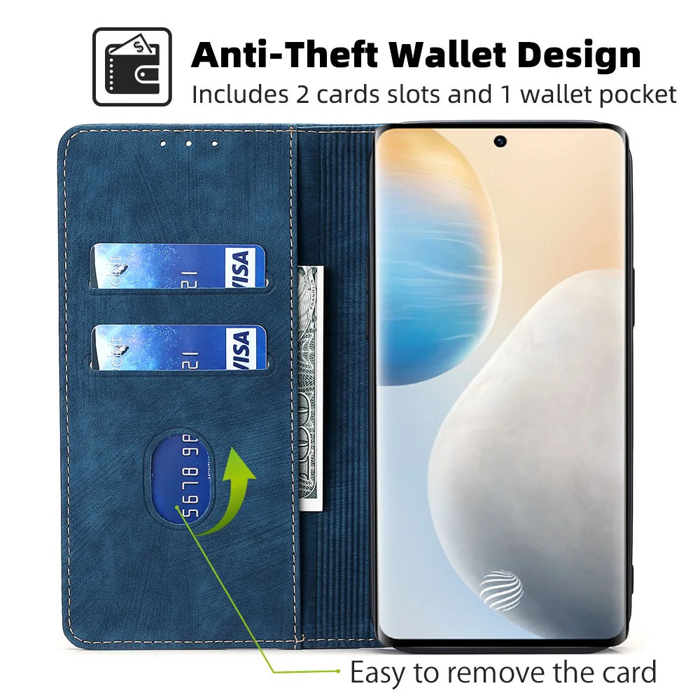 Кожаный магнитный чехол в стиле ретро для Vivo S18 Pro Чехол S17t S17E S17 S16E S16 S15E S15 S12 S10 2