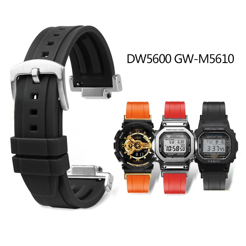 

Rubber Watchband Casio G-SHOCK DW5600 GW-M5610 DW-5600 GM5000 GA110 120 GA2100 Extended Sport Silicone Watch Band Strap Bracelet