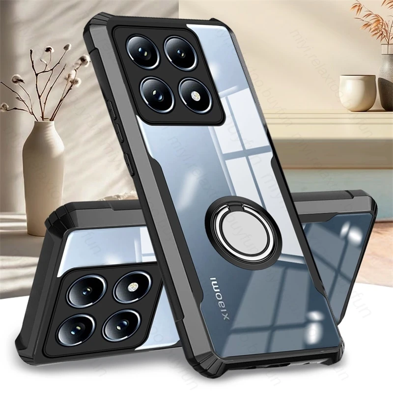 Чехол для Xiaomi 14 T Pro 5G прозрачный акриловый ударопрочный бронированный чехол Xiaomi14T