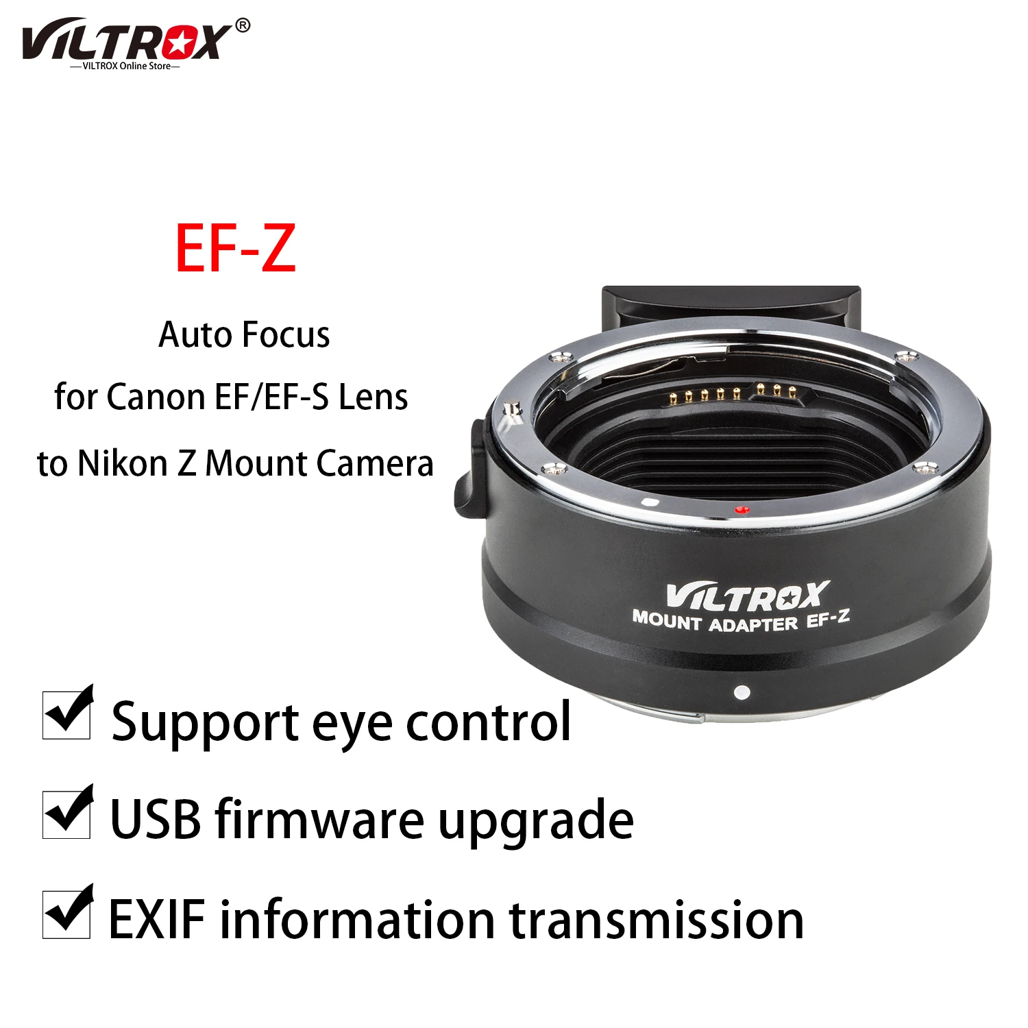 

Кольцо-адаптер Viltrox для установки на объектив с автофокусом, совместимое с Canon EF/EF-Z Lens для Nikon Z Mount Z6 Z50 Camera Electronic iris