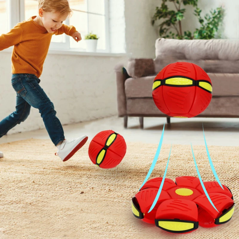 Kids Flat Throw Disc Ball Flying UFO Magic Balls with For Children's Toy Balls Boy Girl Outdoor Sports Toys Gift Flat Ball