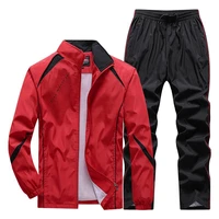 mens tracksuit sportswear sets new fashion male active suit spring autumn running clothing 2pc jacket pants asian size l 5xl
