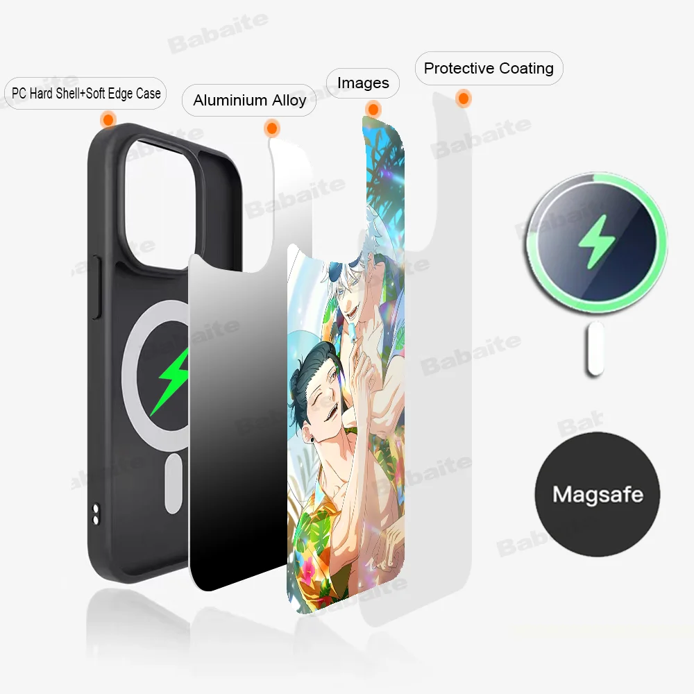 J-Jujutsu K-Kaisen Phone Case Magnetic For iPhone 16 14 13 12 11 15 Pro Max Plus Magsafe Wireless Charge Cover