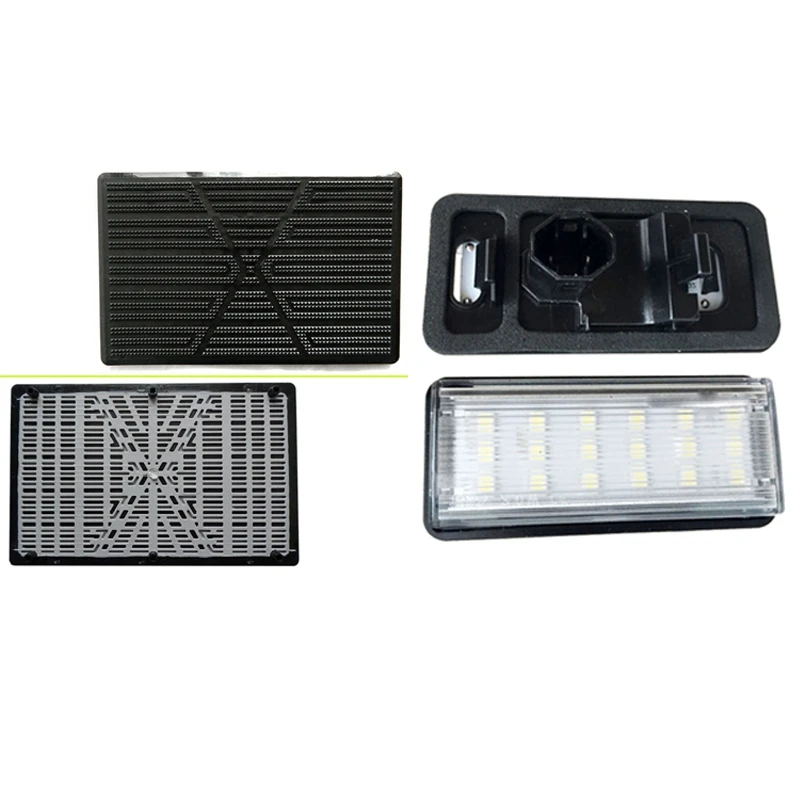 

2 Pcs Car License Plate Light License Plate Light & 1 Set Car Floor Mat Pad Heel Foot Carpet Pedal Patch Cover-25X16cm