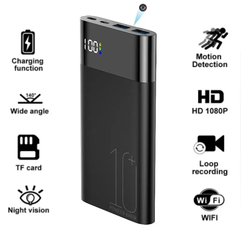 

1080p Hd Power Bank Camera Portable Mini Wifi Camera Infrared Night Vision Motion Detection Home Security Surveillance Monitor