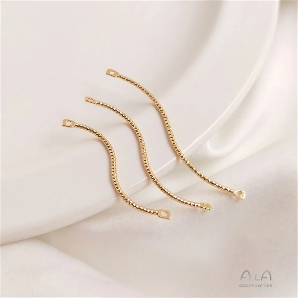 

1pcs 14K Gold Filled Plated Batch yarn wavy thread twisted rod double hanging S-shaped hanging rod DIY earrings accessories