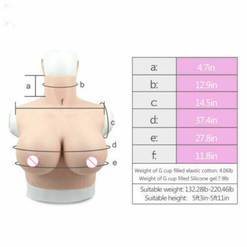 Silicone Breast Crossdresser G Cup Plate Fake Boobs Suit Large Stage Performance Clothing
