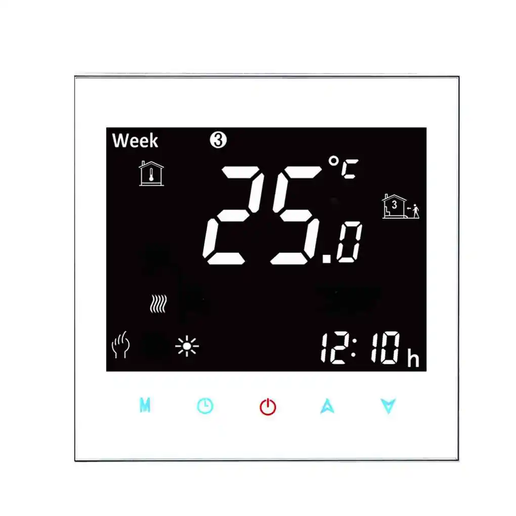 

Negative Show Programmable LCD Touch Screen Electric Heating Thermostat NTC Sensor Temperature Controller