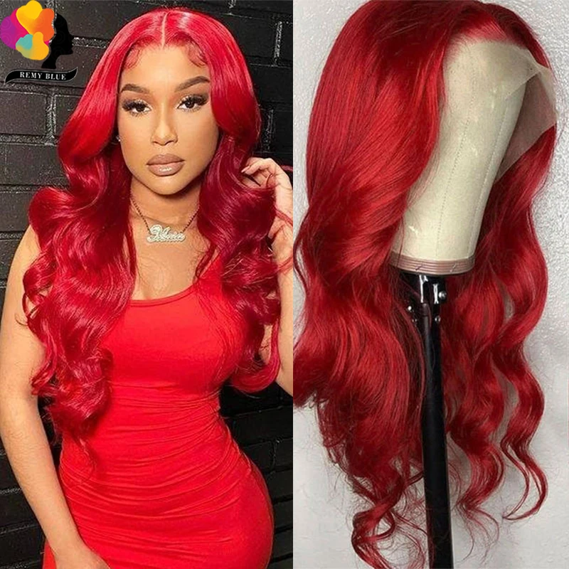 

99J Red 13×1 Lace Front Human Hair Wigs For Women Body Wave Burgundy Lace Part Human Hair Wigs Baby Hair Peruvian Pre-Plucked