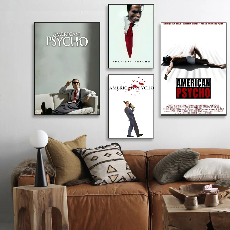 A-American P-Psycho постер фильма самоклеящаяся художественная водостойкая бумажная