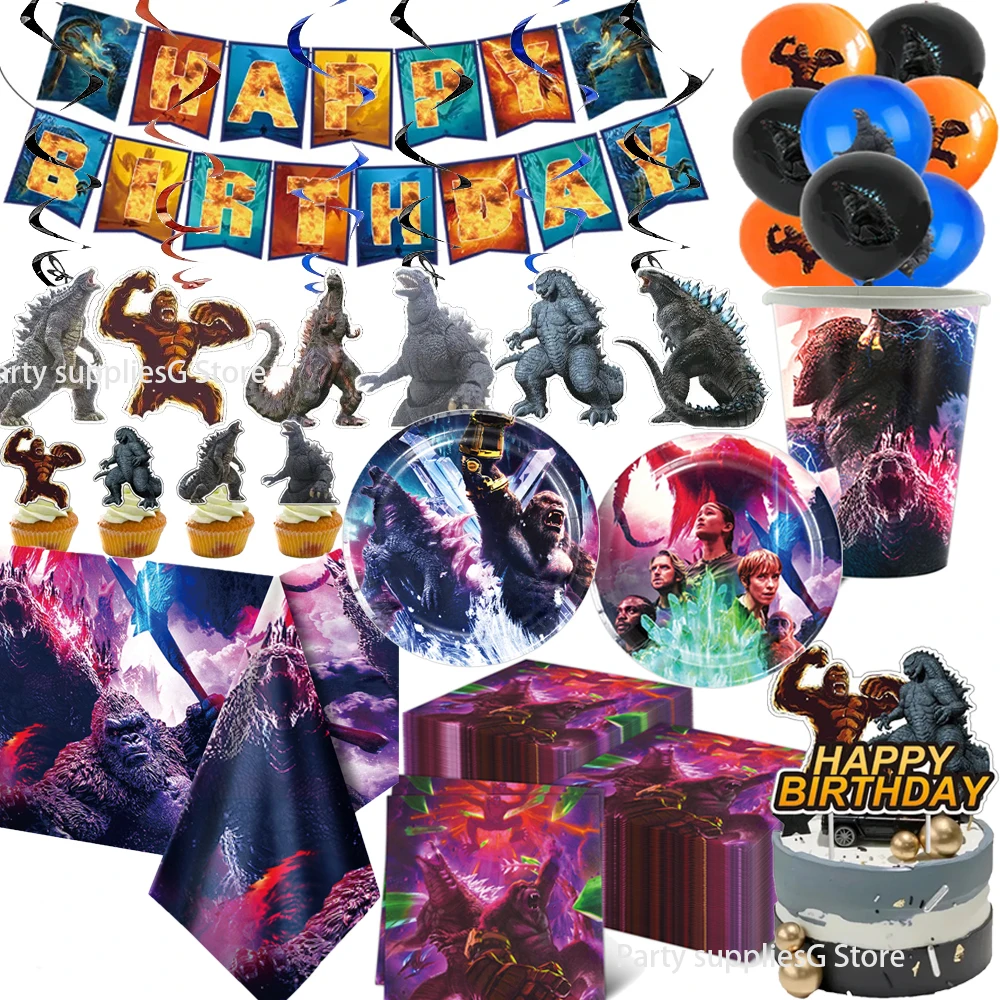Набор Одноразовой Посуды На Тему Дня Рождения Godzilla King Monster - Бумажные Тарелки