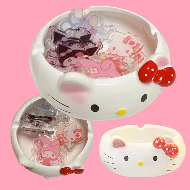 Пепельница Kawaii Hello Kitty стереоскопические уши Kt Cat керамическая пепельница для сигарет аксессуары для курения украшение для дома отеля Пепельница Kawaii Hello Kitty стереоскопические уши Kt Cat керамическая пепельница для сигарет аксессуары для курения украшение для дома отеля