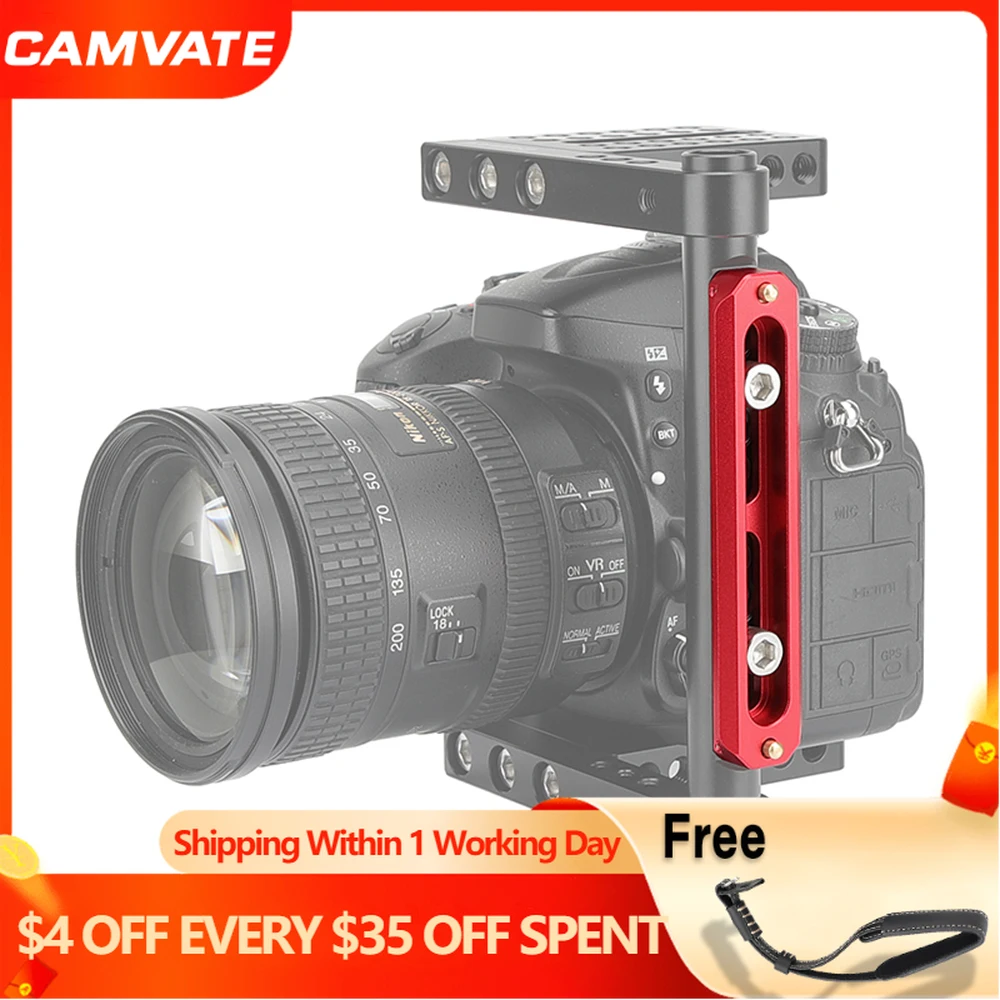 

CAMVATE Standard 100mm Quick Release NATO Rail Bar With Anti-Fall Spring Pins For SlideMount,RED,Epic/Scarlet,Black Magic Camera