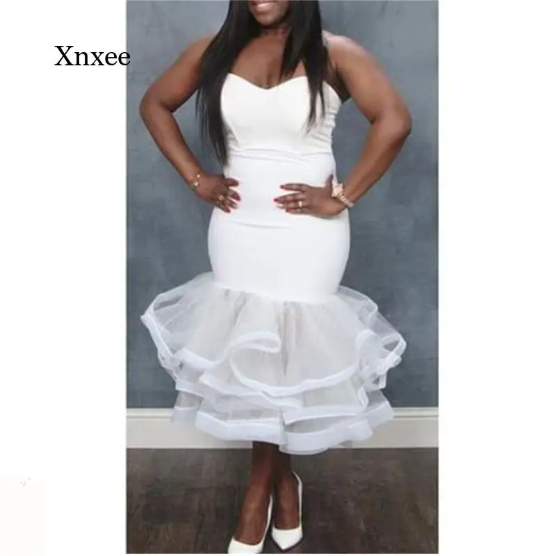 Женское Сетчатое платье-Русалка без бретелек с разрезом спереди | Женская одежда