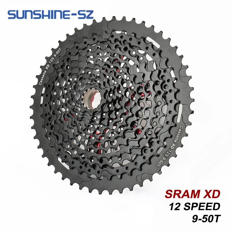 

SUNSHINE-SZ MTB Mountain bike Cassette XD 12 Speed 9-50T freewheel 539g black For SRAM