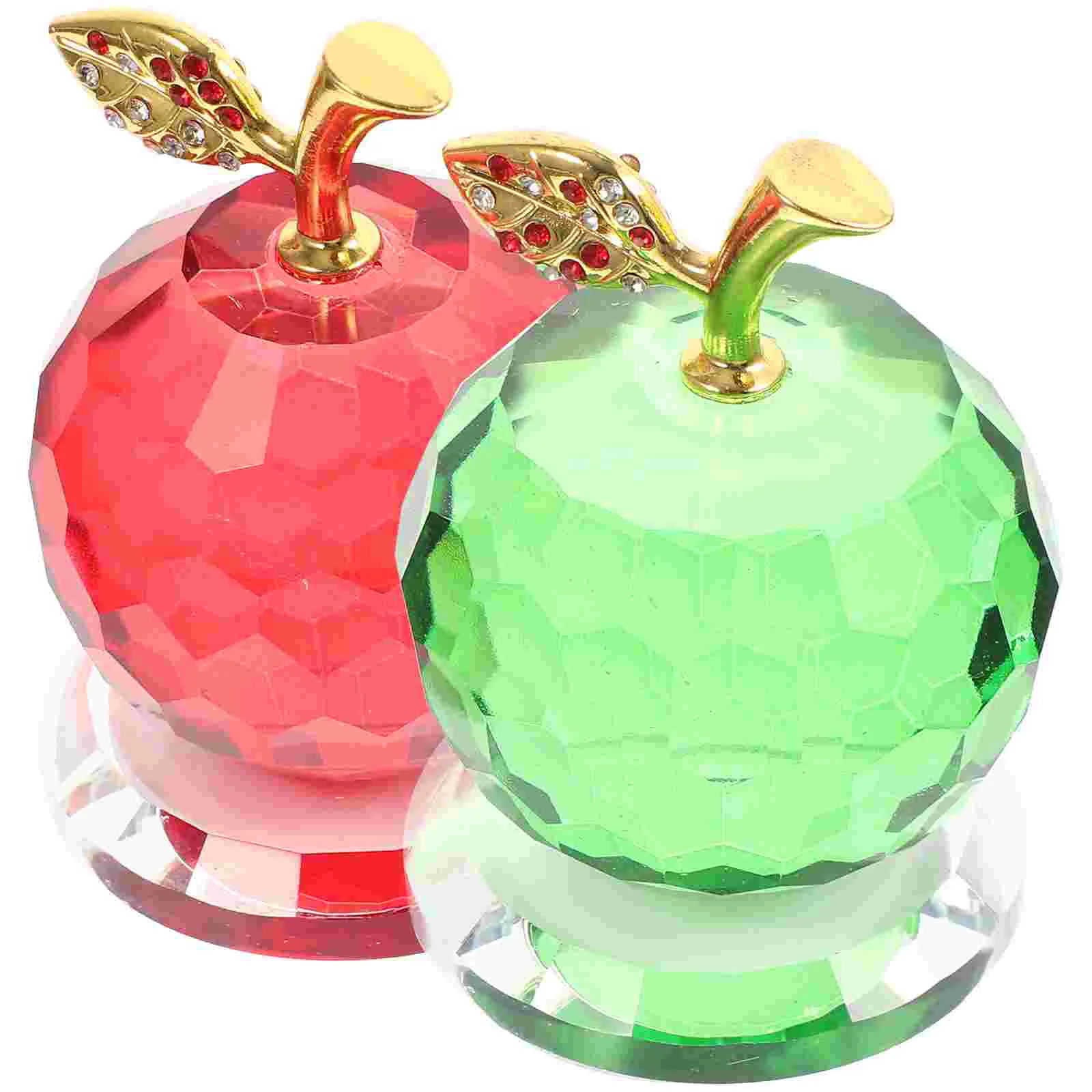 

Christmas Apples Crystal Statue Sculpture Figurine Car Decor Adornment Interior Home Ornament Fruit Decoration Decoeglass