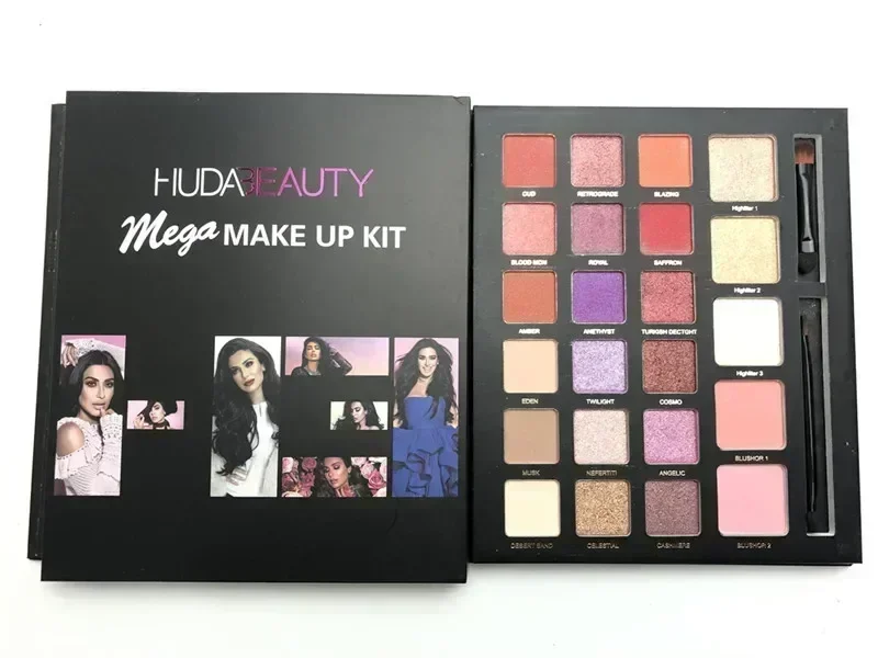 НОВИНКА 2025 Hudas Beauty MAKE UP KIT 23 цвета Матовая мерцающая палитра теней для век