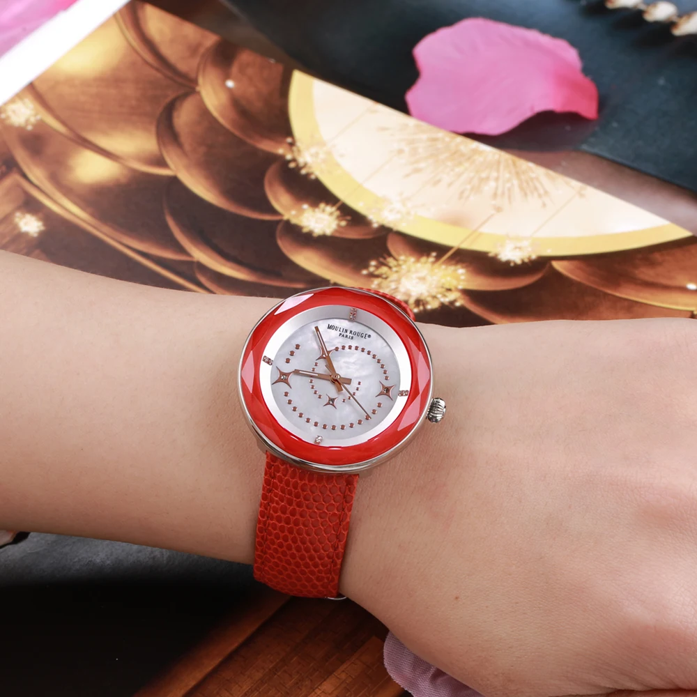 BERNY Women's Quartz Watch Japan Movement Casual 3ATM Waterproof Luminous Hands Ladies Leather Strap  Woman Wristwatch
